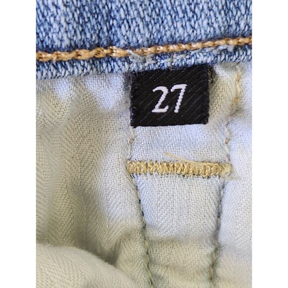 7 For All Mankind Women's 27x27 Button Fly Straight Skinny Josephina Flaw - Picture 9 of 9